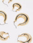 Фото #2 товара ALDO Rothorn multipack of chubby hoop earrings in gold