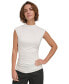 Фото #1 товара Petite Ruched High-Neck Sleeveless Top