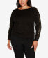 ფოტო #1 პროდუქტის Black Label Plus Size Embellished Boatneck Sweater