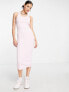 Фото #1 товара COLLUSION ribbed vest midi dress in pink