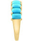 ფოტო #3 პროდუქტის EFFY® Turquoise Cushion-Shape Cabochon Statement Ring in 14k Gold