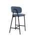 Rococo Faux Leather and Metal Counter Height Bar Stool