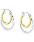 ფოტო #3 პროდუქტის Double Hoop Earrings in Sterling Silver & 18k Gold-Plate, Created for Macy's