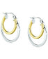 Double Hoop Earrings in Sterling Silver & 18k Gold-Plate, Created for Macy's