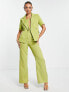 Фото #2 товара Extro & Vert tailored short sleeve blazer in olive co-ord