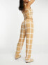 ASOS DESIGN lounge mix & match check fluffy sock trouser in camel