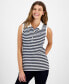 Фото #1 товара Women's Striped Sleeveless Polo Shirt
