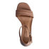 Фото #2 товара Time and Tru Block Heel Sandals Women's 7 Tan Polyurethane Wide Width Solid