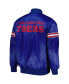 Men's Royal Philadelphia 76ers Pick and Roll Satin Full-Snap Varsity Jacket