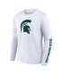 Фото #3 товара Men's White Michigan State Spartans Double Time 2-Hit Long Sleeve T-shirt