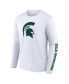 ფოტო #3 პროდუქტის Men's White Michigan State Spartans Double Time 2-Hit Long Sleeve T-shirt