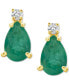 ფოტო #3 პროდუქტის Sapphire (1-7/8 ct. t.w.) & Diamond Accent Stud Earrings in 14k Gold (Also in Emerald & Ruby)