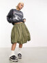 Фото #1 товара COLLUSION puff ball midi skirt in khaki