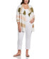 ფოტო #2 პროდუქტის Plus Size Stripe Draped Cardigan Sweater