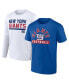 Фото #1 товара Men's Royal, White New York Giants Two-Pack 2023 Schedule T-shirt Combo Set