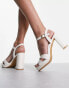 New Look cross over heeled sandal in white