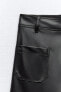 Zw navy straight-leg high-waist faux leather trousers