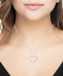 ფოტო #2 პროდუქტის Diamond Heart 18" Pendant Necklace (1/4 ct. t.w.) in Sterling Silver