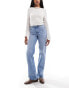 ONLY Tall Juicy high waisted wide leg jeans in mid blue