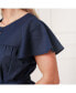 Women's Bell Sleeve Linen Keyhole Dress