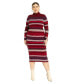 Фото #1 товара Plus Size Striped Turtleneck Sweater Dress