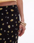 Topshop maxi skirt in yellow ditsy print