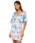 Фото #3 товара Women's Printed Satin Kimono Dress