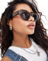 Фото #1 товара Monki cat eye oval acetate sunglasses in grey