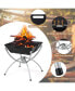 Фото #6 товара 3-in-1 Portable Charcoal Grill Folding Camping Fire Pit with Carrying Bag & Gloves