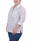 ფოტო #3 პროდუქტის Plus Size 3/4 Roll Tab Blouse with Pockets