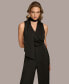 ფოტო #3 პროდუქტის Donna Karan Women's Scarf-Neck Sleeveless Jumpsuit