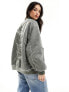 ASOS DESIGN oversized bomber jacket in acid wash