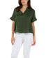 ფოტო #5 პროდუქტის Women's Solid Textured Satin-like Top with Collar