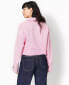 Pimkie cropped oversized denim jacket with raw hem in pink wash