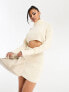 Фото #1 товара Missyempire knitted crop jumper co-ord in cream