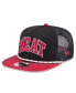 Фото #4 товара Men's Black/Red Miami Heat Throwback Team Arch Golfer Snapback Hat