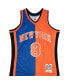 Men's Latrell Sprewell Blue, Orange New York Knicks Hardwood Classics 1998-99 Split Swingman Jersey