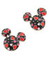 ფოტო #1 პროდუქტის Women's Black Mickey Mouse Mixed Hearts Earrings
