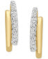ფოტო #3 პროდუქტის Diamond Huggie Hoop Earrings (1/10 ct. t.w.) in 14k Gold, Created for Macy's