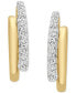 Фото #3 товара Diamond Huggie Hoop Earrings (1/10 ct. t.w.) in 14k Gold, Created for Macy's