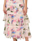 Фото #4 товара Women's Printed Straight-Neck Tiered Chiffon Dress