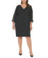 ფოტო #1 პროდუქტის Plus Size Bow-Trim Sheath Dress