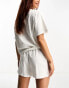 Фото #2 товара Lacoste loungewear graphics shorts and t-shirt pyjama set in white