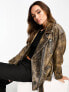 Фото #1 товара ASOS DESIGN premium washed real leather oversized biker jacket in brown