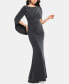 Фото #1 товара Metallic-Knit Draped Gown