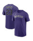 Фото #1 товара Men's Kris Bryant Purple Colorado Rockies Player Name & Number T-shirt