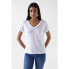 SALSA JEANS Fringe Detail short sleeve v neck T-shirt