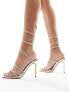 Simmi London Peony spiral heeled sandal in gold snake