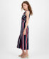 ფოტო #3 პროდუქტის Women's Striped Cropped Sleeveless Jumpsuit