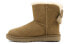 Фото #1 товара Угги женские UGG Bailey Bow Velvet Ribbon 二层牛皮 休闲舒适 短筒雪地 ботинки коричневые